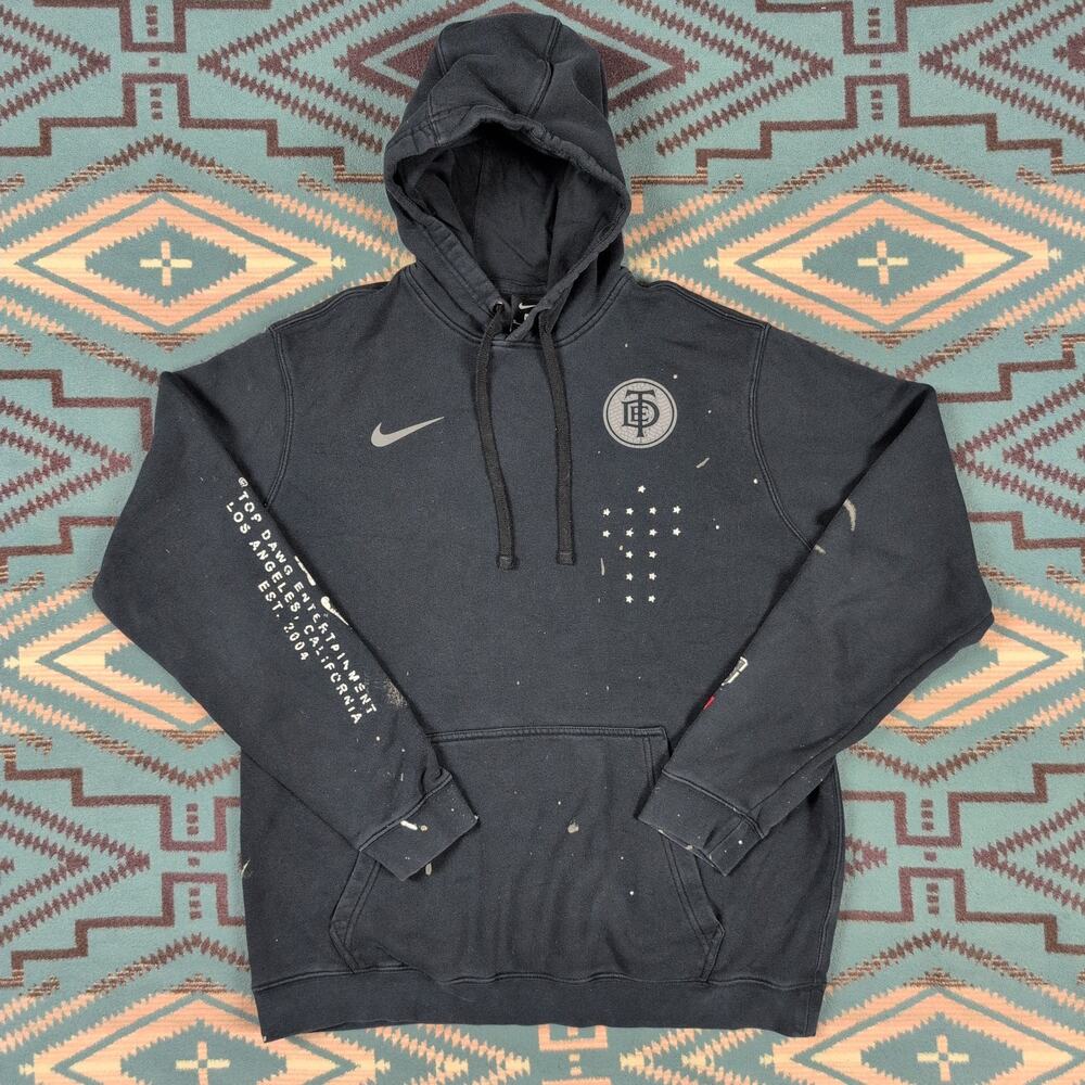 Nike Kendrick Lamar x TDE Hoodie Size Medium Black/Red Sweatshirt Top Dawg